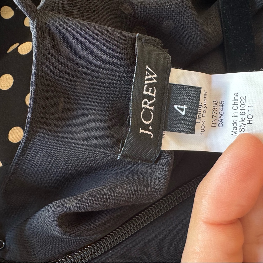 J.Crew Black Dress with Gold Dots